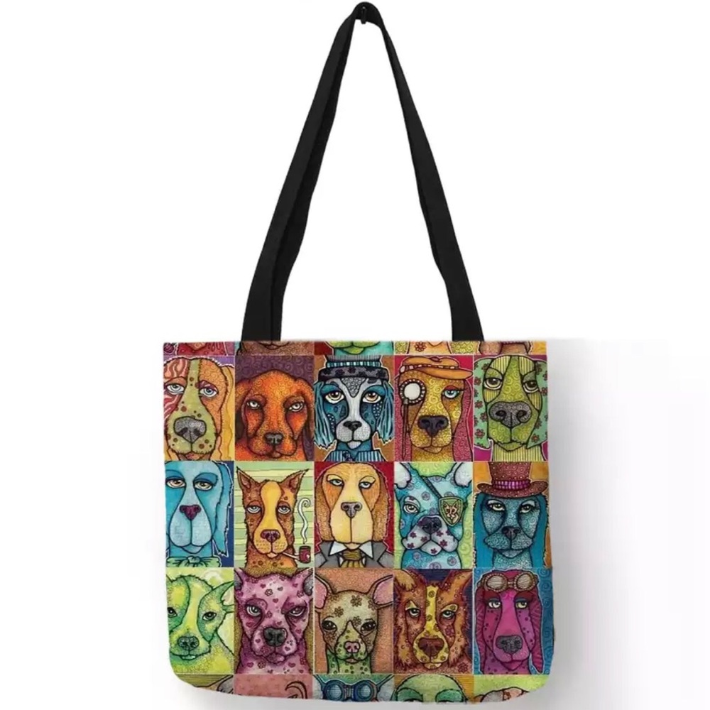 Smokin Colorful Variety Dog Breed Tote Bag